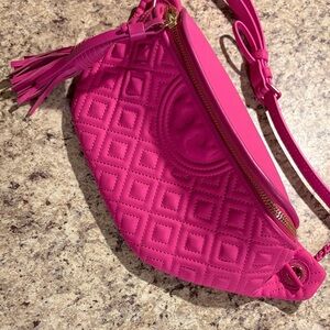 Tory Burch Fuchsia Quilted Crossbody Bag